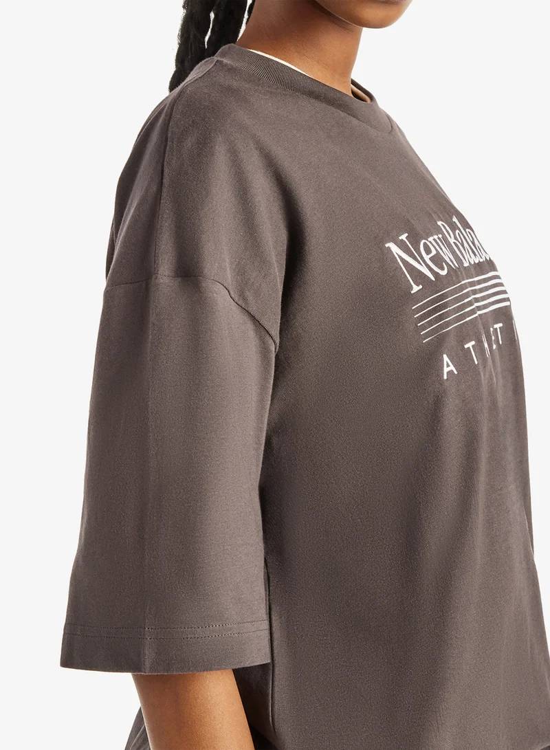 New Balance BLACK CEMENT (BLK) Trackside Oversized T-Shirt for Women | Best Price UAE
