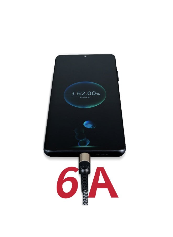 flycdi 6A Charging Cable FLYLink Series Multi Charging (1.25M) 3 in 1 Cable Fast Charging USB A to C/Micro/IOS Cable Compatible For iPhone 15/14/13/12/11 Series/MacBook/iPad/Samsung/Huawei And More - Image 4