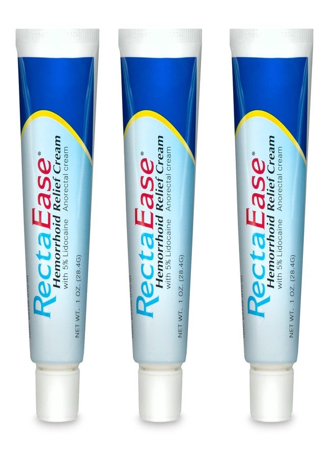 Globe RectaEase 5% Lidocaine (3 Pack) Hemorrhoid Relief Cream 1 oz Tube, Anorectal Cream, Rapid Numbing Relief, Hemorrhoid Treatment from Itch and Burn - Image 1