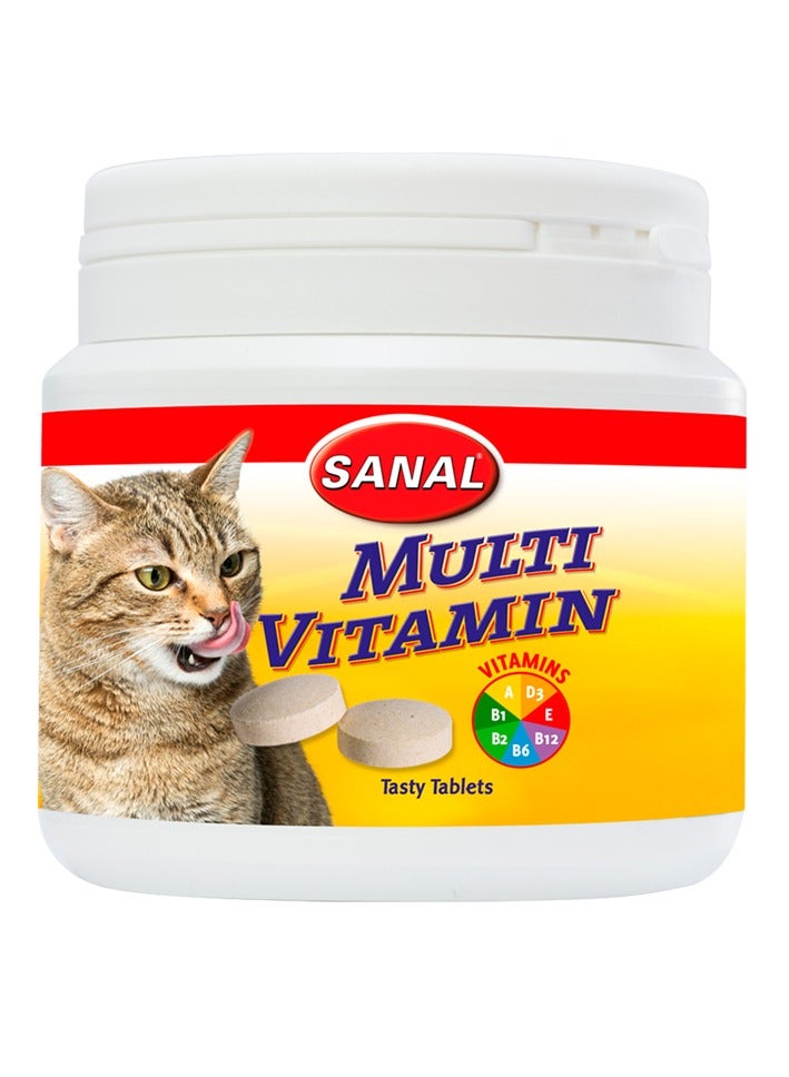 SANAL Cat Multi Vitamin – 350 g Resealable Jar with Vitamins A, B-complex, D₃, E, Biotin & Calcium – Sugar‑Free, No Colorants 