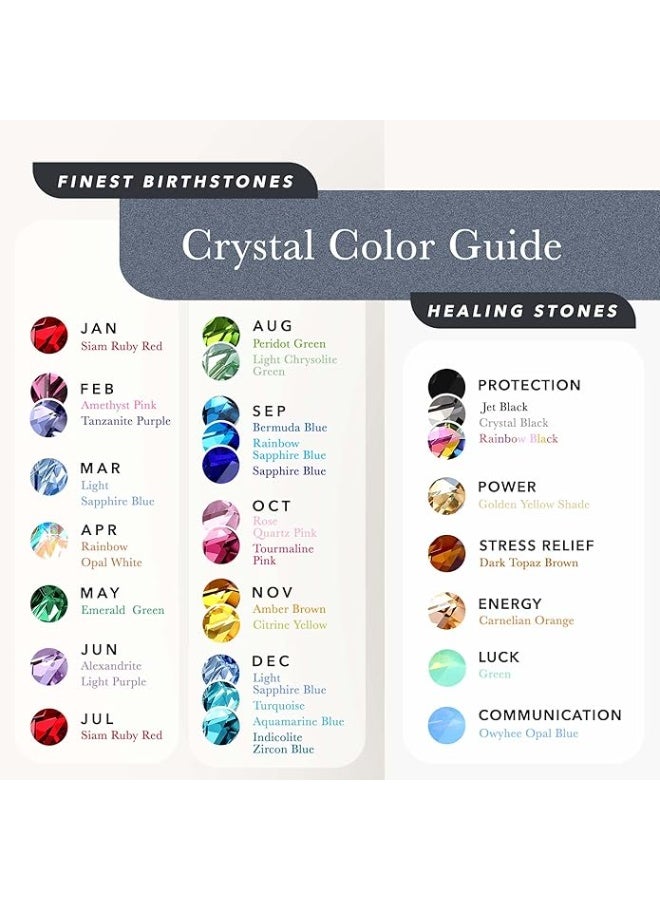 Infinity Love Heart Birthstone Necklace for Women – Silver-Tone Pendant with Austrian Crystal, Healing Stone, Allergy-Free Jewelry with Gift Box, 18″ + 2″ Extender Chain - Image 2