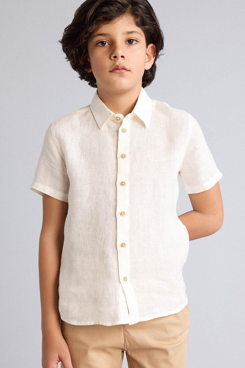 DeFacto White Boy Regular Fit Short Sleeve Shirt Casual - Image 4