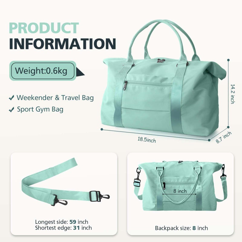 TOPBAG Travel Duffle Bag, Waterproof Weekender Bag Carry On Tote Bags for Women, Travel Essentials Sport Gym Bag for Men, Hospital Bag for Labor and Delivery, Overnight Bag Luggage Bag with Trolley Sleeve - Image 4