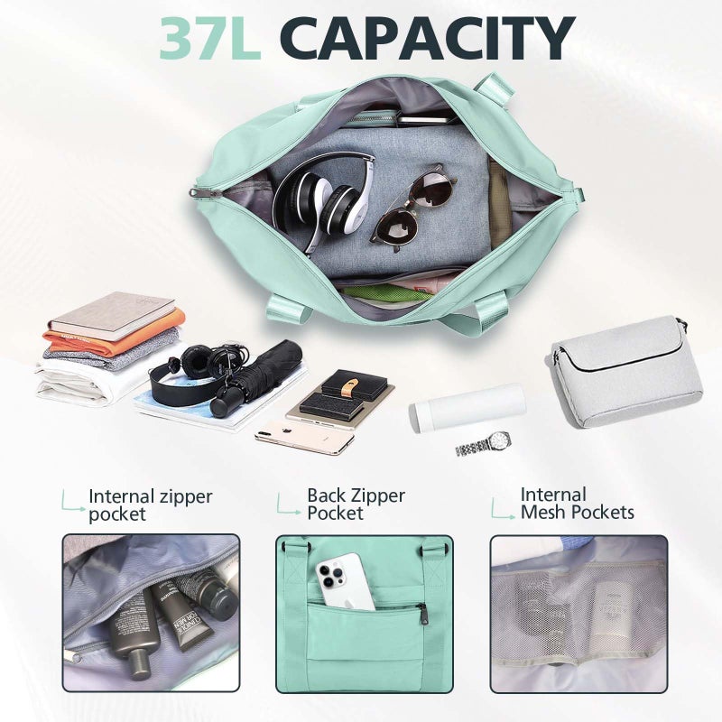 TOPBAG Travel Duffle Bag, Waterproof Weekender Bag Carry On Tote Bags for Women, Travel Essentials Sport Gym Bag for Men, Hospital Bag for Labor and Delivery, Overnight Bag Luggage Bag with Trolley Sleeve - Image 3
