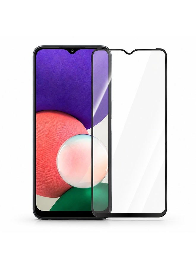 DEER Advanced Anti-Static ESD Full Coverage Tempered Glass Screen Protector for Samsung Galaxy A03s - Clear with Black Border - Image 1