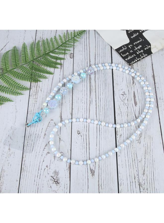 erorex Two-color Beads Long Chain Crossbody Mobile Phone Lanyard - Image 1