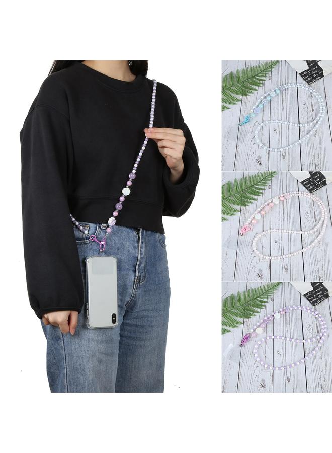 erorex Two-color Beads Long Chain Crossbody Mobile Phone Lanyard - Image 5