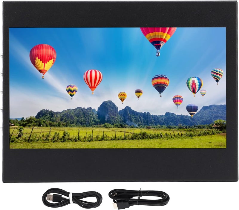 7 Inch Capacitive Touch Screen Display, Portable HD Color Screen, 1024x600 Resolution Touchscreen with HD Multimedia Interface and Input, Metal Frame for PC Laptop Gaming DVR - Image 1