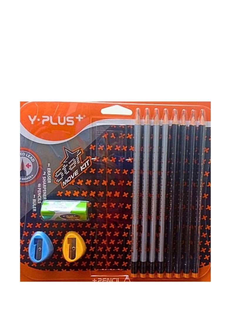 Y-Plus 11-Pieces Star Pencil Move Kit Assorted Color - Image 1