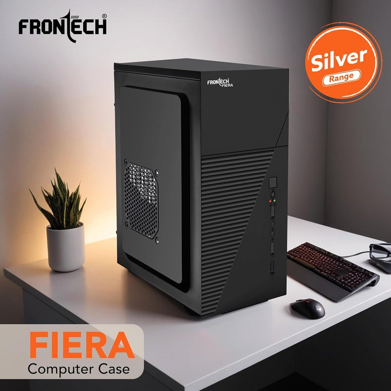 FRONTECH Fiera Silver Series Cabinet/Computer Case with HD Audio | ATX/Mini ATX Compatible | 2 Front USB - 2.0 | Ideal for Home/Office (FT-4280, Black) - Image 2