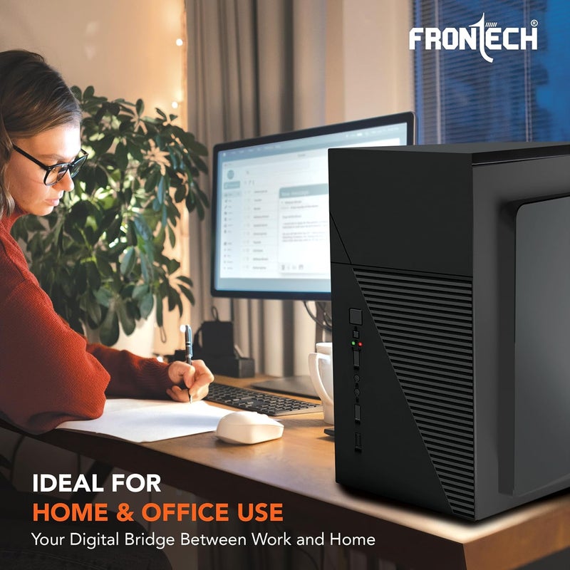 FRONTECH Fiera Silver Series Cabinet/Computer Case with HD Audio | ATX/Mini ATX Compatible | 2 Front USB - 2.0 | Ideal for Home/Office (FT-4280, Black) - Image 4