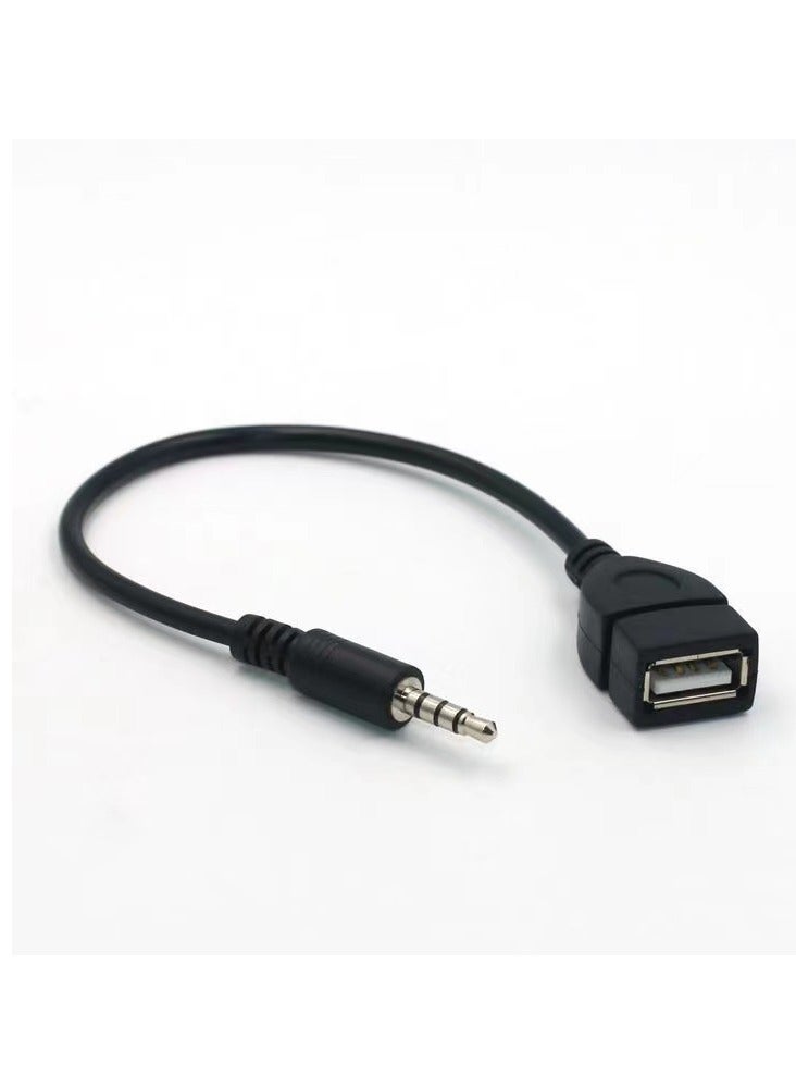 USB Female to AUX 3.5mm Male Jack Plug Audio Data Charge Cable - Image 5