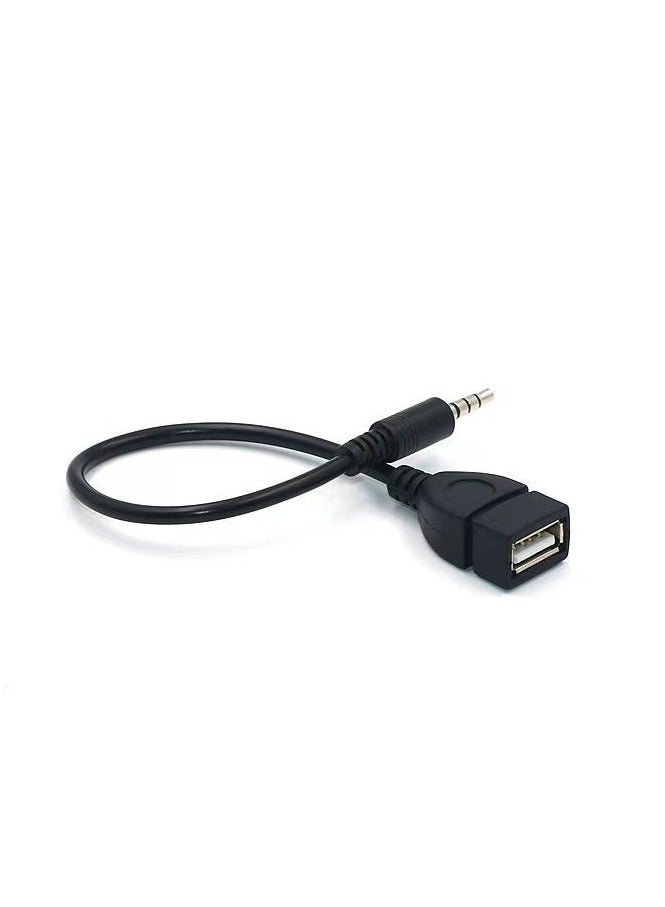 USB Female to AUX 3.5mm Male Jack Plug Audio Data Charge Cable - Image 2