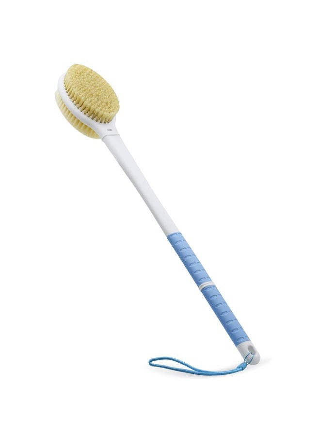 HONOMA Shower Brush with Soft and Stiff Bristles,20.5" Extra Long Handle Dual-Sided Back Scrubber Bath Brush Body Exfoliator for Wet or Dry Brushing (Extra Long Handle) - Image 1