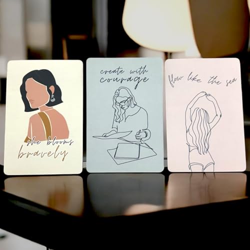 Maefele Minimalist Affirmation Desk Frame Set – 3 Modern Line Art Prints for Women | Motivational Quotes for Home Office & Studio | Feminine Desk Decor for Confidence, Creativity & Calm - Image 1