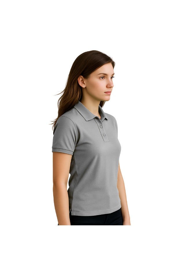 برينت شوب فور مي تي شيرت بولو جولف نسائي بقصّة عادية وأكمام قصيرة من القطن الخالص، 220 جرام لكل متر مربع، ألوان أساسية - Image 4