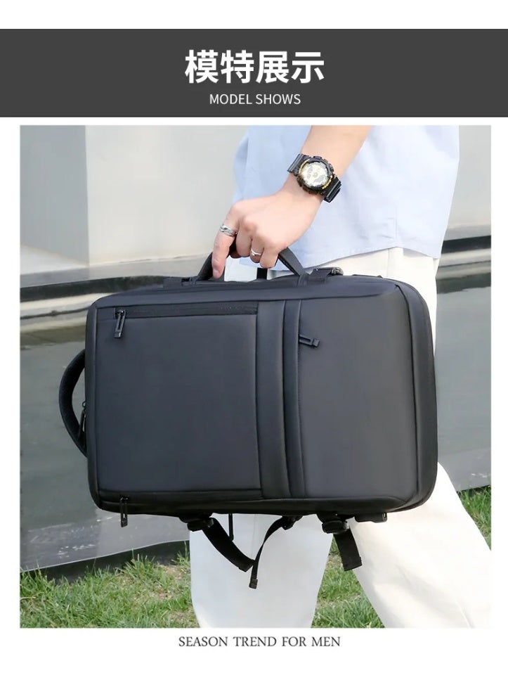 حقيبة ظهر رجالية مقاومة للماء ومتعددة الوظائف مع شحن USB وحقيبة كمبيوتر محمول مقاس 17 بوصة - Image 3