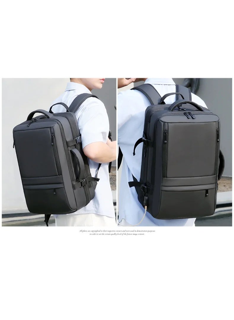 حقيبة ظهر رجالية مقاومة للماء ومتعددة الوظائف مع شحن USB وحقيبة كمبيوتر محمول مقاس 17 بوصة - Image 5
