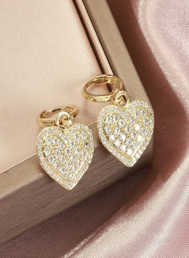 SALTY Anti Tarnish Loving Touch Heart Hoops Earrings Set for Women | Stylish Fashion Jewellery | Accessories for Girls | Minimal Jewelry | Ideal for Gifting | Marriage, Birthday | Gift for Valentine Day - Image 3