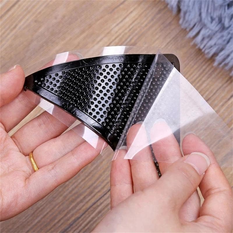 DOUKI 12 Pcs Grippers for Rugs, Non Slip Rug Pads for Hardwood Floors and Tiles, Reusable and Washable Rug Tape for Hardwood Floors, Tile Floors, Carpets, Floor Mats, Wall (Black) - Image 4