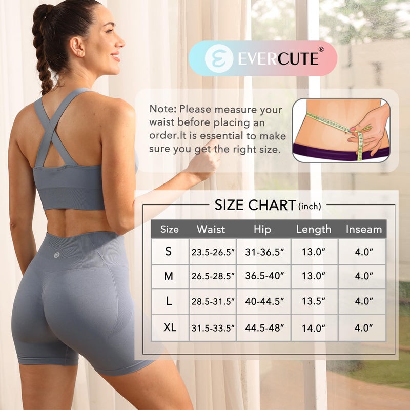 Evercute Women's Butt Lifting Shorts Pack Workout Sets Booty Shorts High Waist Gym Shorts Seamless Exercise Fitness Yoga - Image 5