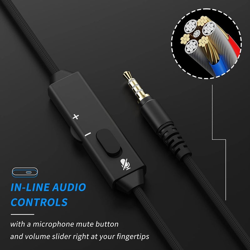 BINNUNE Gaming Headset with Mic for PS4 PS5 Xbox Series X|S Xbox One PC Switch, Wired Gaming Headphones with Microphone for Playstation 4|5 Xbox 1 - Image 5