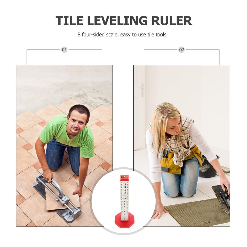 4 Sided Tiling Level Ruler with Bubble Spirit Level and Contour Gauge for Floor Tile Installation Tool - Image 4