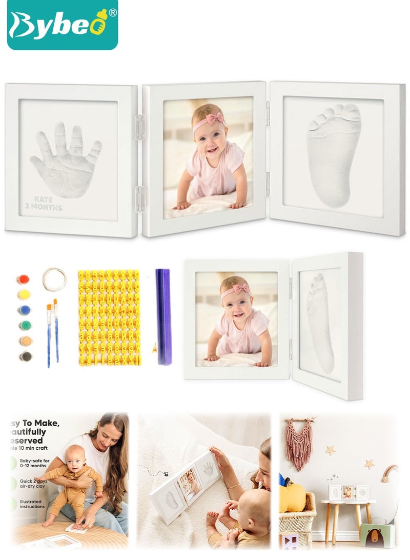 Bybeo Baby Hand and Footprint Kit, Triple Picture Frames for Newborn and Infants, Newborn Keepsake Frame, Infant Milestone Picture Frames for Toddlers, Best Newborn Gift - Image 1