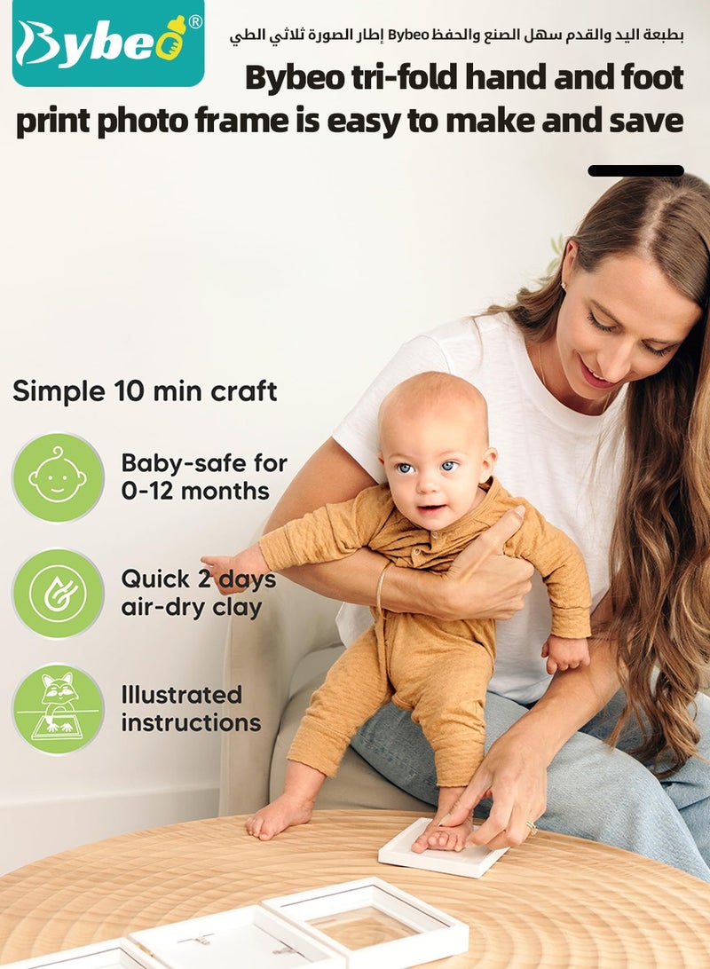 Bybeo Baby Hand and Footprint Kit, Triple Picture Frames for Newborn and Infants, Newborn Keepsake Frame, Infant Milestone Picture Frames for Toddlers, Best Newborn Gift - Image 4