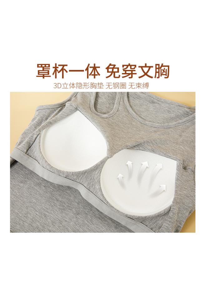 VUELO New Camisole Women's Inner Wear With Chest Pad Outer Wear Bra One-piece Underwear Short Unique Chic Bottoming Top - Image 3