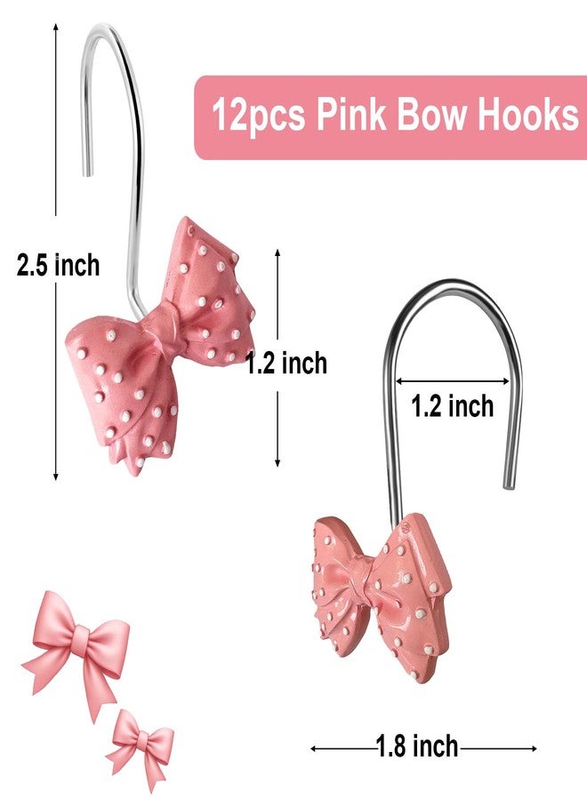 Enegg Shower Curtain Hooks Decorative Bow Tie Knot Shower Curtain Rings for Bathroom Nursery & Baby Kids Room Rustproof - Image 2