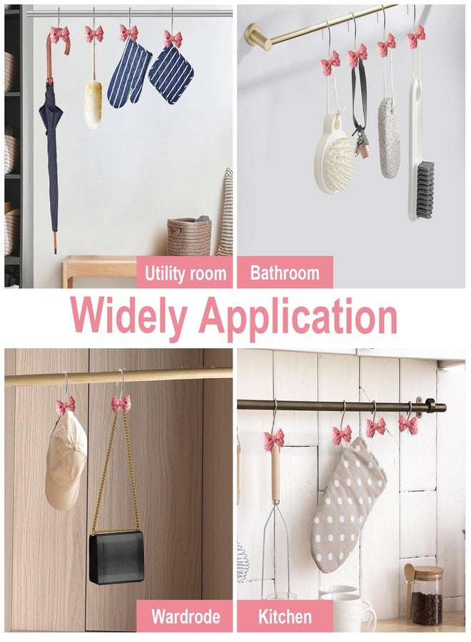 Enegg Shower Curtain Hooks Decorative Bow Tie Knot Shower Curtain Rings for Bathroom Nursery & Baby Kids Room Rustproof - Image 5