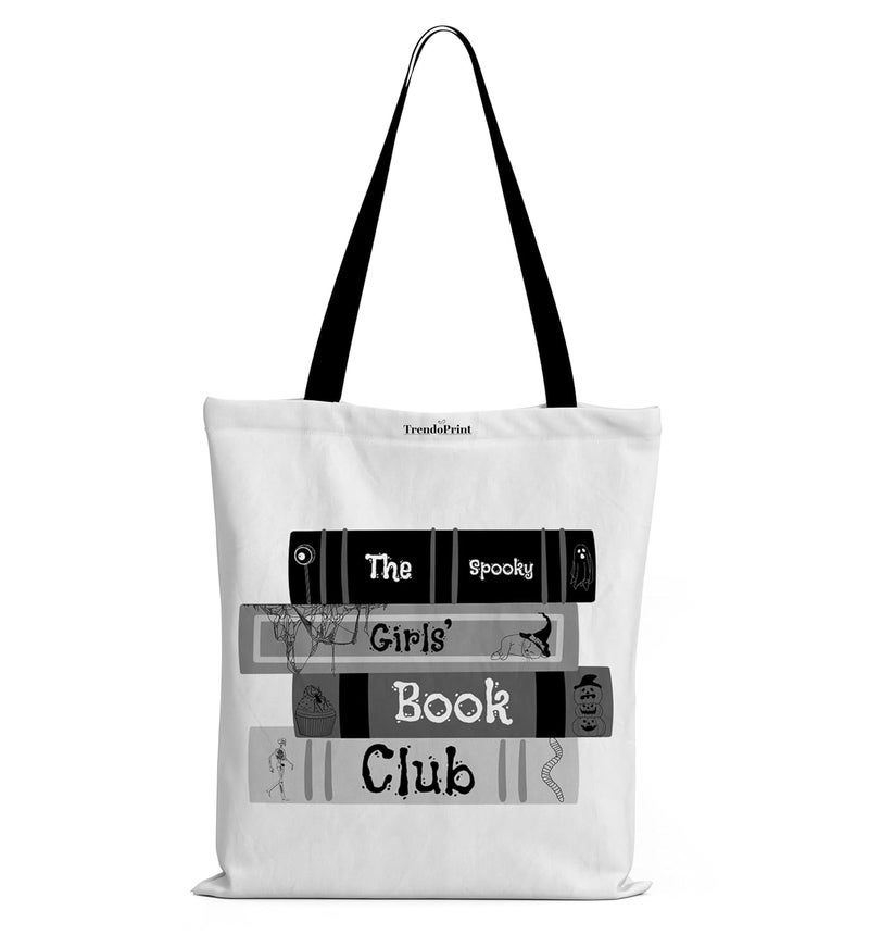 TrendoPrint Canvas White Tote Bags for Women with Zip 15Kgs Capacity, College Bag for Girls, 100% Organic Cotton Tote Bag for Shopping, Travel &Beach - Image 1