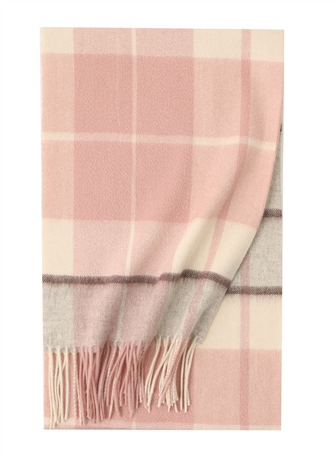 Loquat Warm Long Cashmere Check Scarf Multicolour 