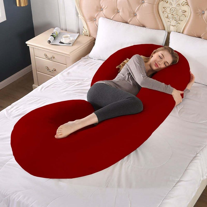 Texlux Pregnancy Pillows for Sleeping C Shaped Maternity Pillow Cuddle Pillow 54 inch Full Body Pillow Long C Pillows for Sleeping Maternity Body Pillows for Adults with Cover - Image 1