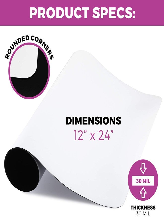 GlossyEnd Set of 2 – 24” X 12” Car Door Magnets, Car Signs, Flexible Signs for Vehicles, White PVC Finish and Round Corners, Magnetic Thickness 30 Mil. - Image 2
