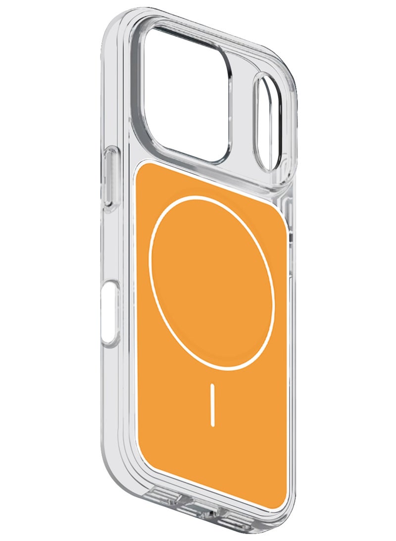 Case Cover for iPhone 17 Pro Max - Slim Magnetic Clear Shockproof Frame - Anti-Slip Grip with Full Protection - Cosmic Orange - Image 3