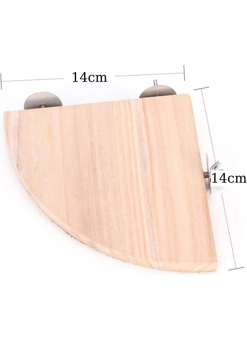 Alyones - 2 Pieces Rectangular 1 Piece Quarter Circle Wooden Bird Perch Set of 3 Bird Perch - Image 1