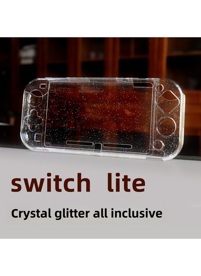 Nintendo Switch Protective Cover Lite Hard Shell Glitter Integrated Transparent Glitter Accessories Handle Shell All-inclusive Hard Shell-Model:Lite Red-all Inclusive
