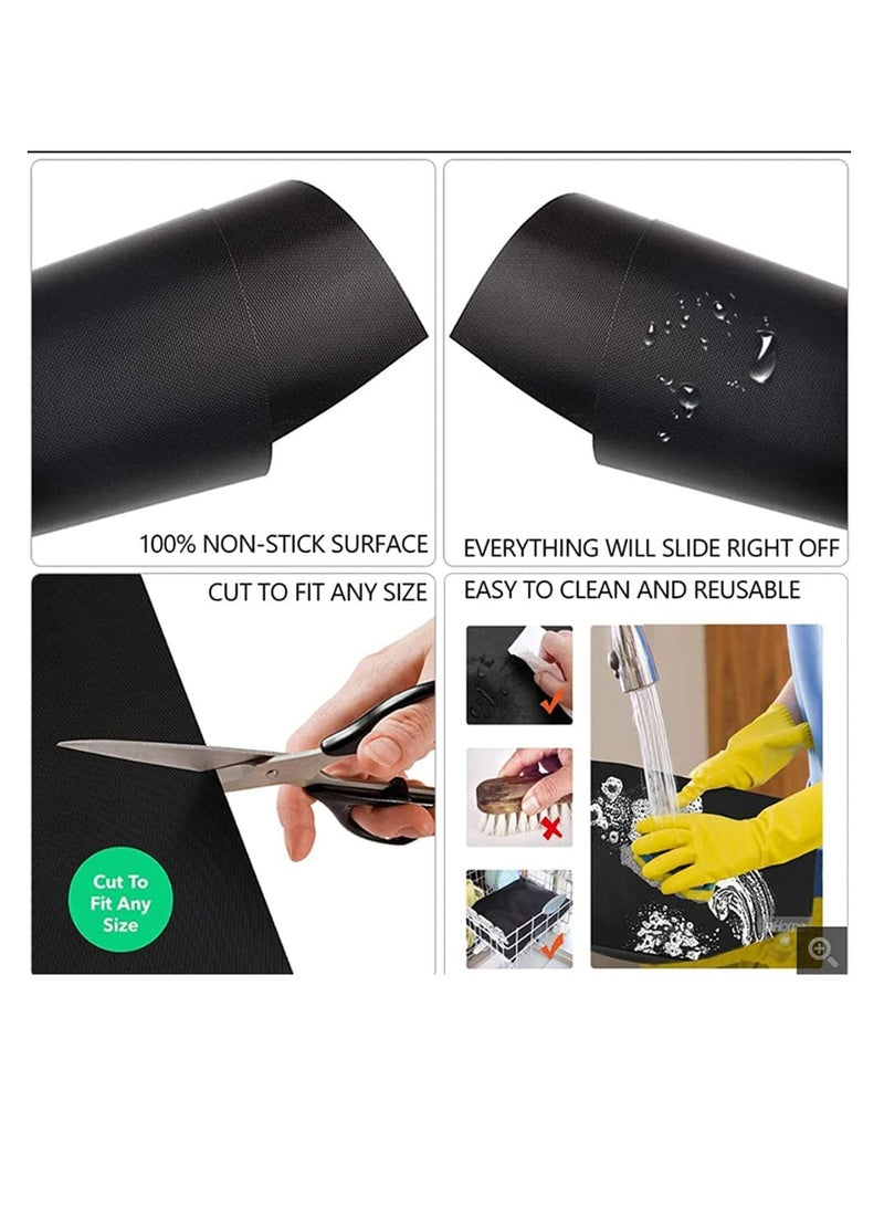 5pcs Reusable Non-Stick BBQ Grill Mat Pad Baking Sheet Meshes Portable Outdoor Picnic Cooking Barbecue Tool 40x33CM (Black) - Image 5