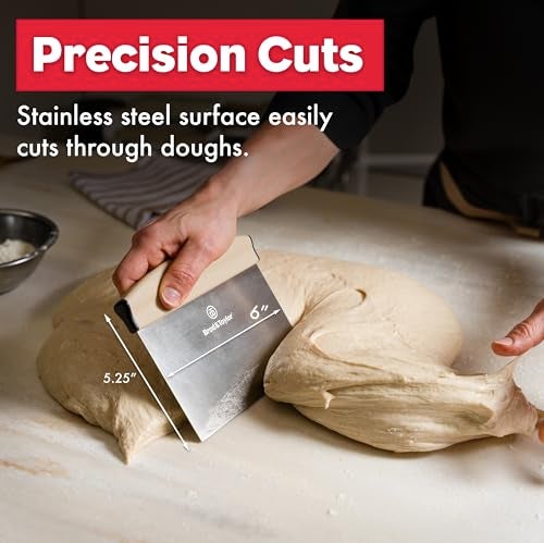 Brod & Taylor Brod Taylor Bench Knife with 1 Markings and NonSlip Rubber Handle Dough Cutter for HomeKitchen Baking 6 x 525 Surface 100 Dishwasher Safe - Image 3