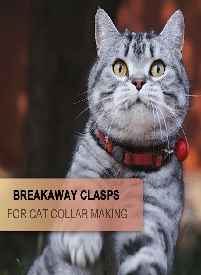 CooBigo 25Pack 3/8" Cat Collar Breakaway Clasps Accessories Plastic Adjustable Buckle Small Pet Supplies for Kitten Collar Straps DIY Cat Stuff(Black) - Image 4