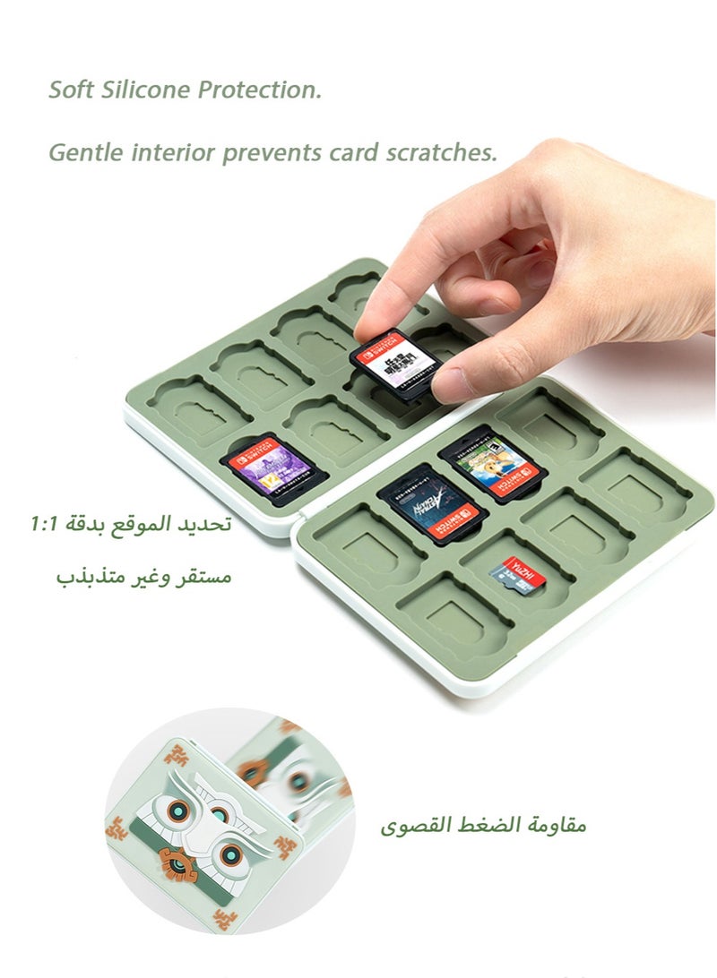 Switch Game Card Case -  Game Card Organizer for Switch, Portable 16 Slots Magnetic Card Storage, Durable  owl-themed Themed Holder for Switch Accessories - Image 4