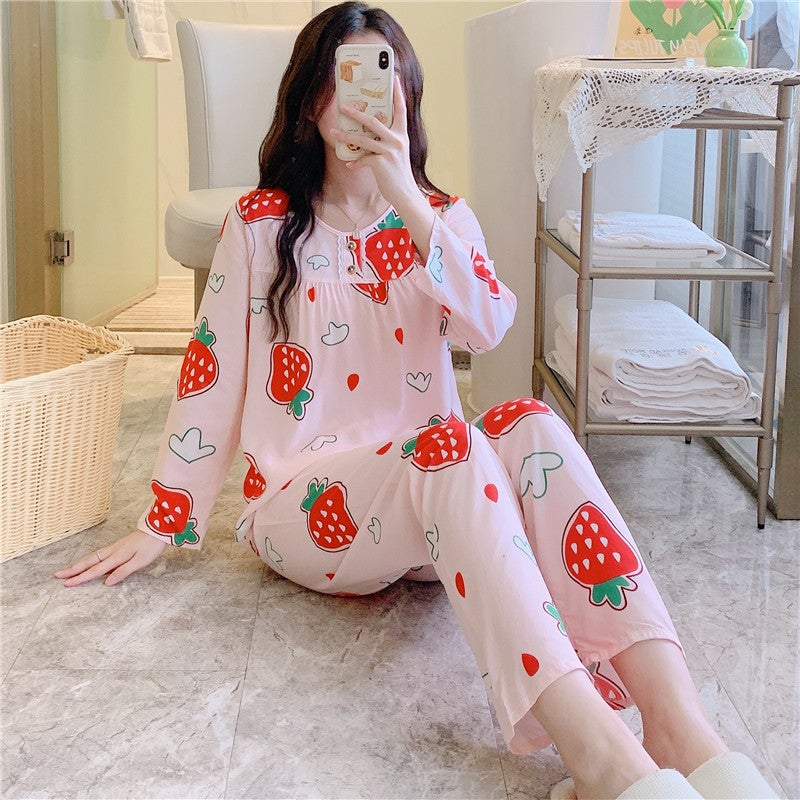 Women's Long-Sleeve Pajama Set, Lightweight Rayon - Image 2