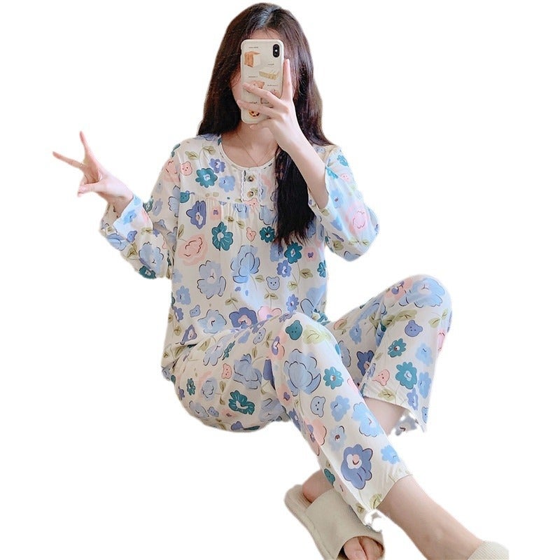 Women's Long-Sleeve Pajama Set, Lightweight Rayon - Image 5