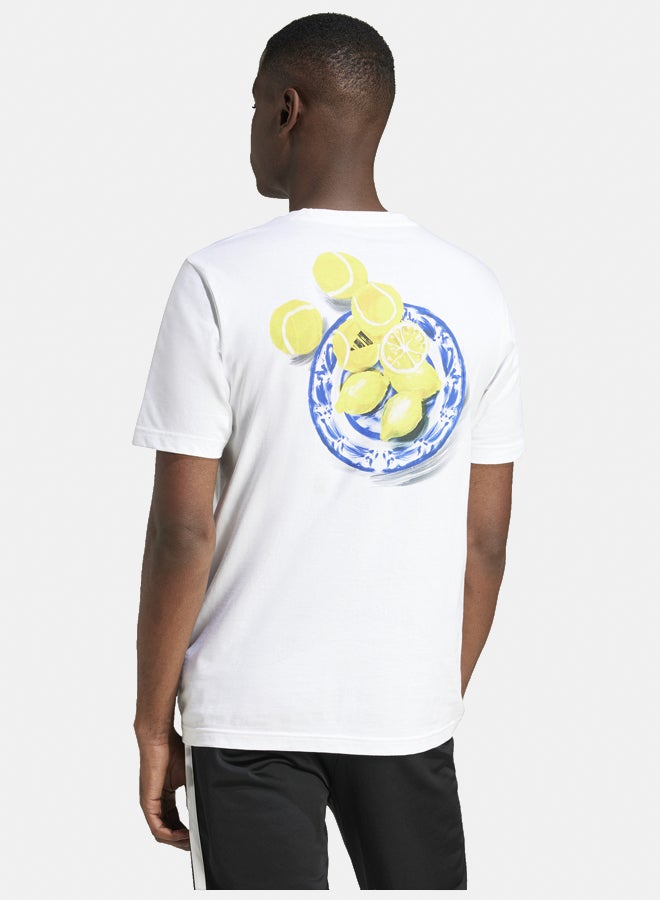 Adidas Lounge Still Life Lemons Graphic T-Shirt - Image 4