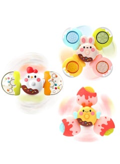 Arabest Suction Cup Spinner Toy, Children's spinner toys, 3 piece Baby hand spinner, rotating toy for baby bath, Sensory Learning Toys for Kids  - Image 1