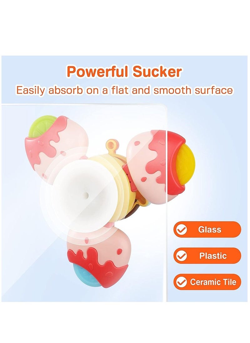 Arabest - Suction Cup Spinner Toy, Children's spinner toys, 3 piece Baby hand spinner, rotating toy for baby bath, Sensory Learning Toys for Kids - Image 1