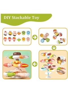 Arabest Suction Cup Spinner Toy, Children's spinner toys, 3 piece Baby hand spinner, rotating toy for baby bath, Sensory Learning Toys for Kids  - Image 2