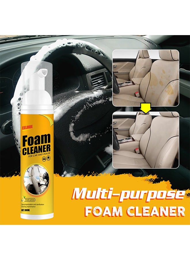 EELHOE - Foam Cleaner, Spray Foam Cleaner, Car Seat Upholstery Strong Stain Remover, Foam Cleaner, Interior Lemony Foam Cleaner, Strong Cleaner Cleaner Spray for Car, Interior, Kitchen 100ml - Image 1